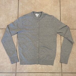 J Crew Heather Gray Cardigan sweater button down Sz S